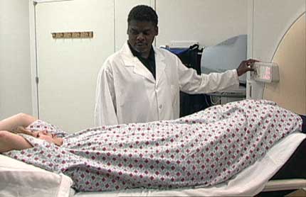 Patient undergoing virtual colonoscopy or CT colonography
