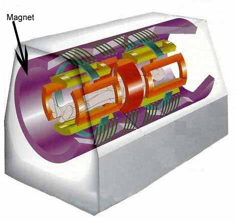Ilustración de un máquina de RMN.