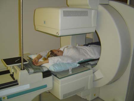 Photo of a typical camera used in general nuclear medicine studies