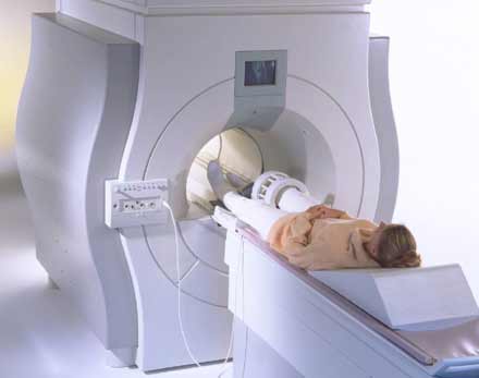 Patient undergoing magnetic resonance imaging MRI