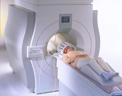 Patient undergoing magnetic resonance imaging MRI